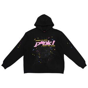 Sp5der P*NK Hoodie Sweatshirt Black Pink | Spider Worldwide